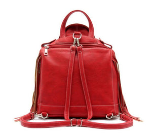 Red Moto Jacket Backpack Handbag
