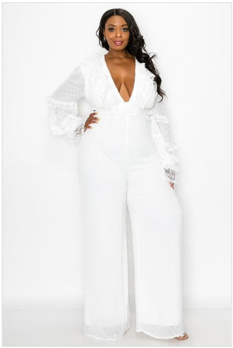 White Polka Dot Jumpsuit