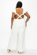 Load image into Gallery viewer, Stripe Bubble Sleeve Jumpsuit